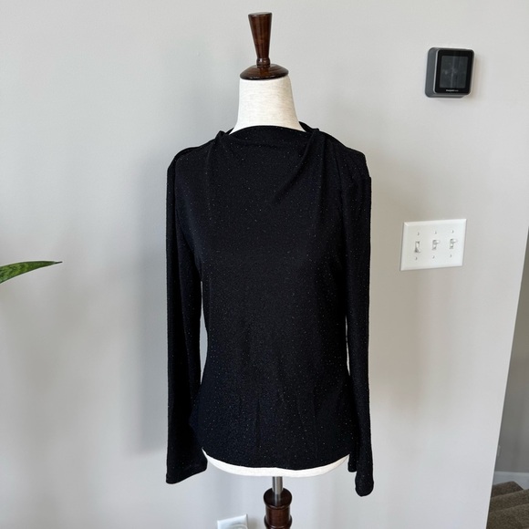 NWT! Alice Rinaldi Jeweled Elegant Black Long Sleeve Top - Picture 5 of 8